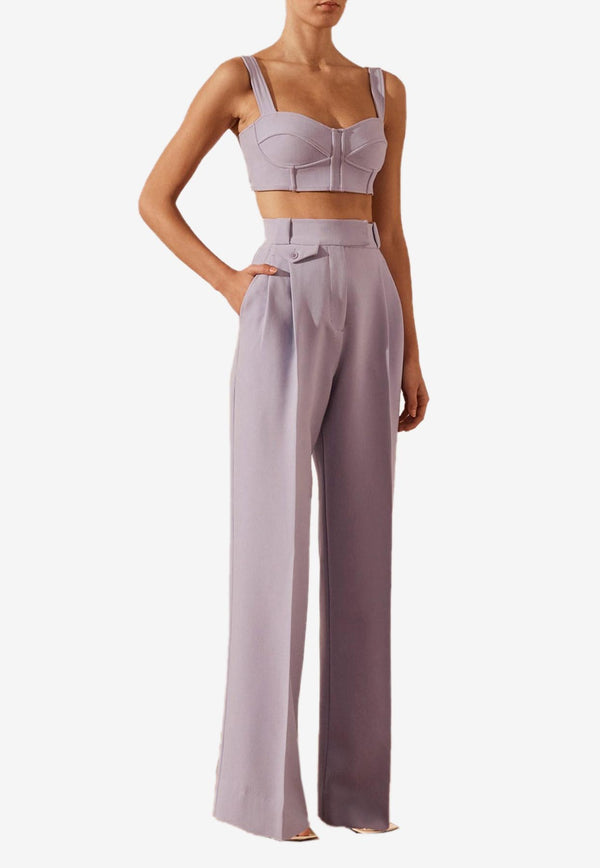 Shona Joy Irena High-Waist Tailored Pants Lavender