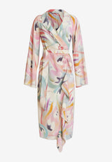 Etro Butterfly-Print Silk Dress Multicolor 12334-4507 0800