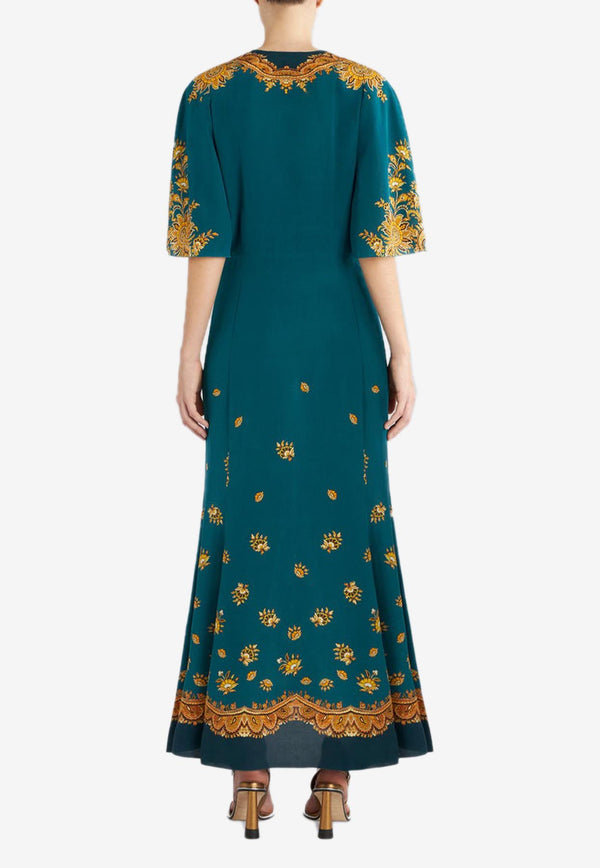 Etro Silk Crêpe de Chine Dress Green 12347-5163 0500