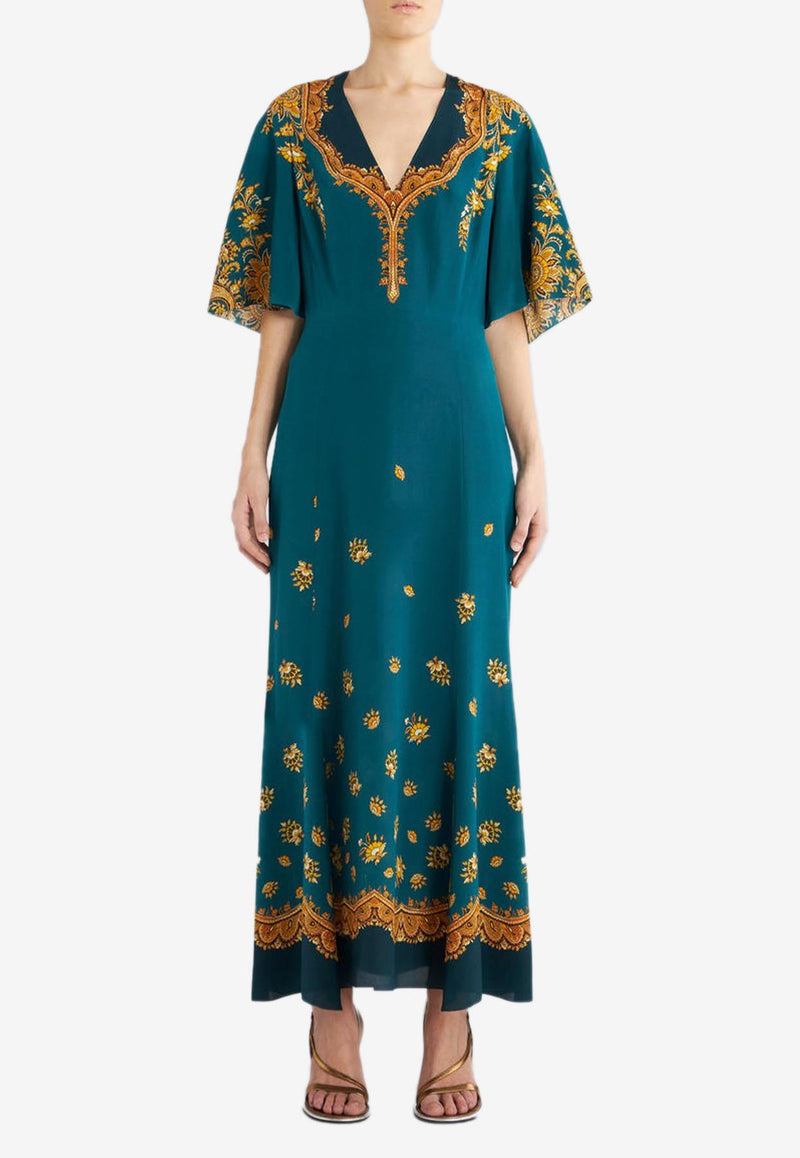 Etro Silk Crêpe de Chine Dress Green 12347-5163 0500