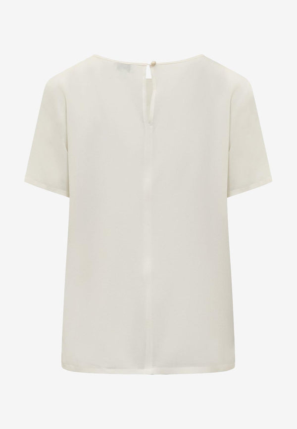 Etro Short-Sleeved Silk Top White 12468-8500 0990