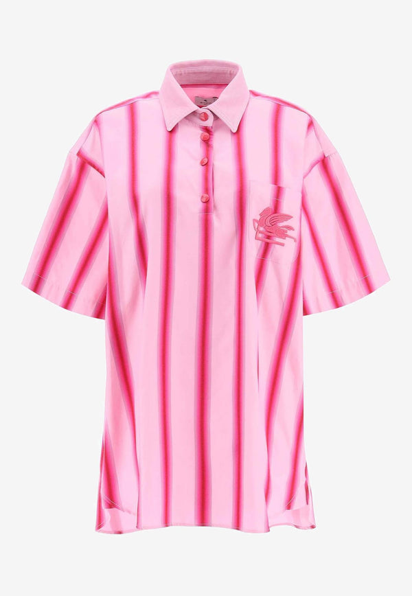 Etro Striped Mini Shirt Dress Pink 12614-1665 0650