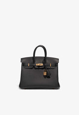 Birkin 25 Top Handle Bag in Black Togo with Gold Hardware