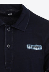 Logo-Embroidered Denim Polo T-shirt
