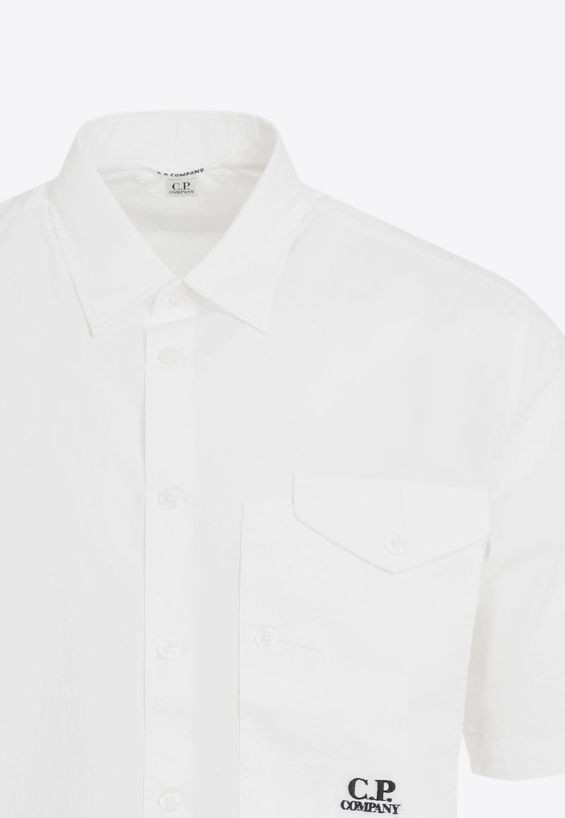 Logo-Embroidered Short-Sleeved Poplin Shirt