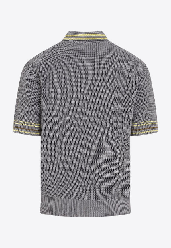 Logo-Embroidered Knitted Polo T-shirt