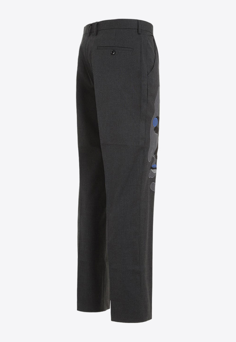 Face Pinstriped Tailored Pants
