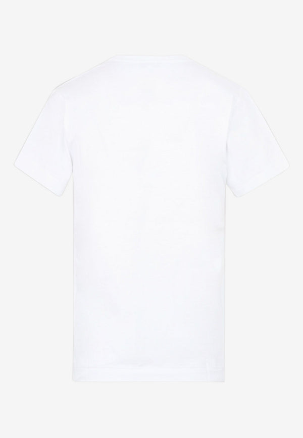 Comme Des Garçons Play Heart Embroidered Plain T shirt 41947752202421 P1T107 2 WHITE