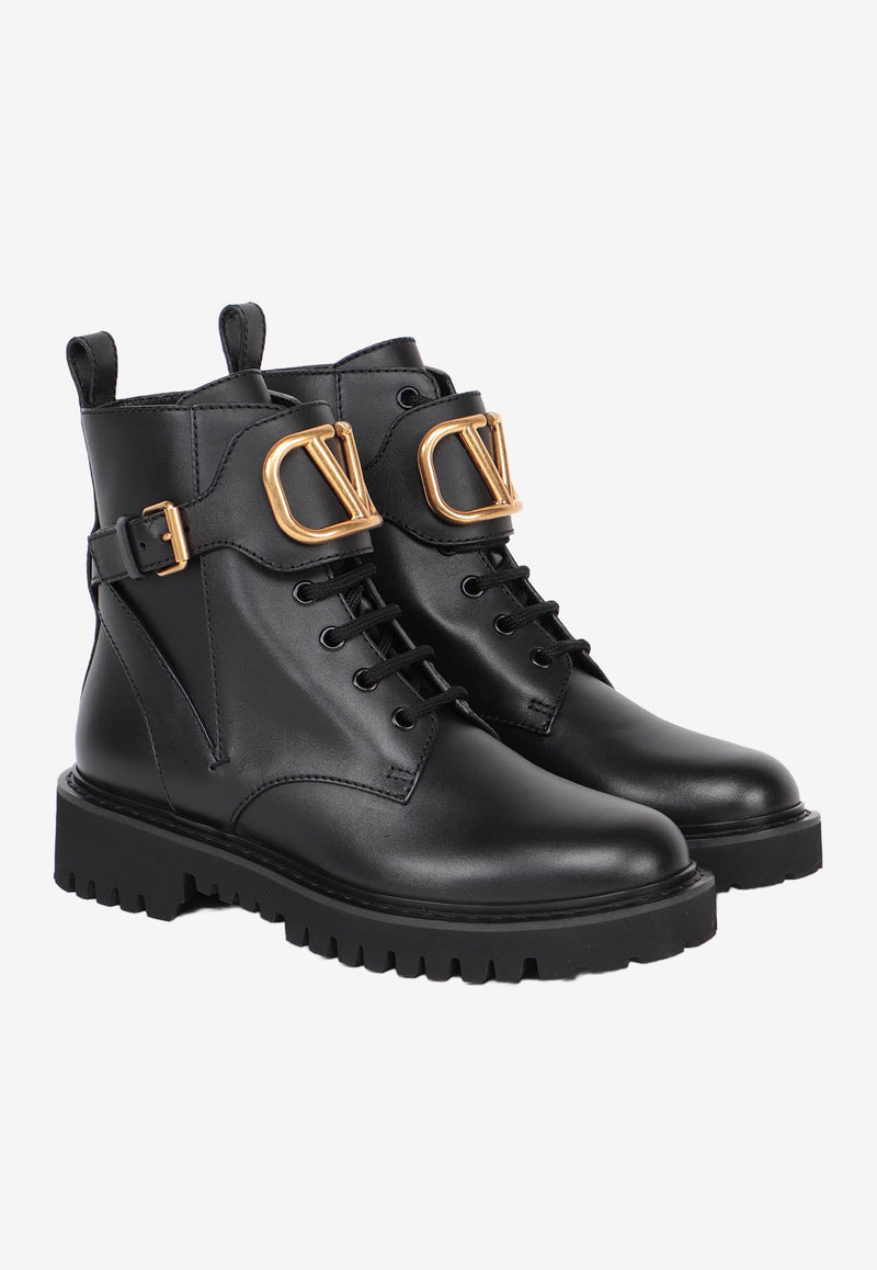 Valentino Black Vlogo Signature Boots In Calfskin WW2S0Q03BEK0NO
