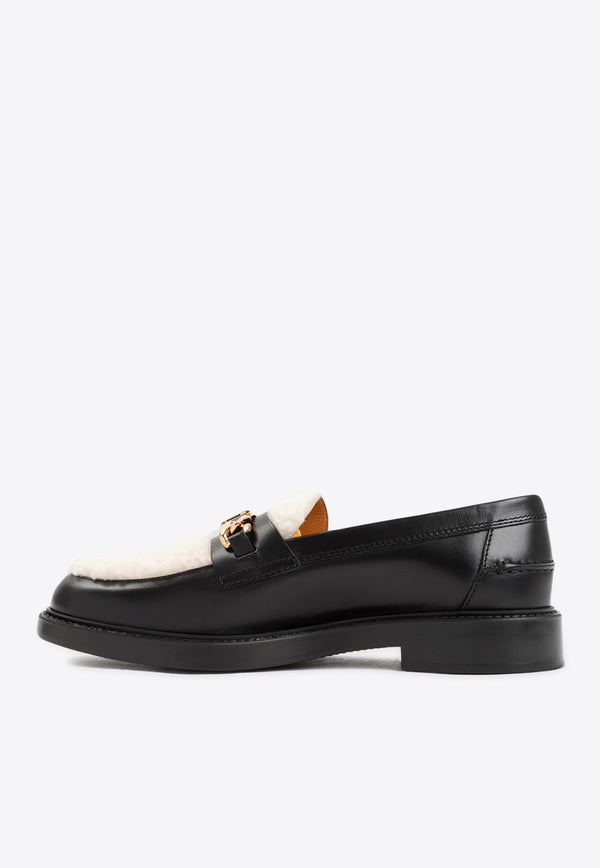 Montone Fur and Leather Loafers