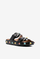 Etro Crown Me Flat Sandals Black 13859-3022 0001