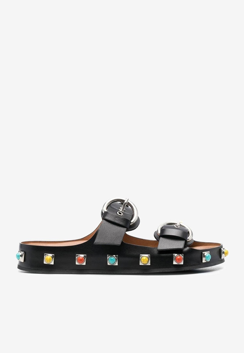 Etro Crown Me Flat Sandals Black 13859-3022 0001