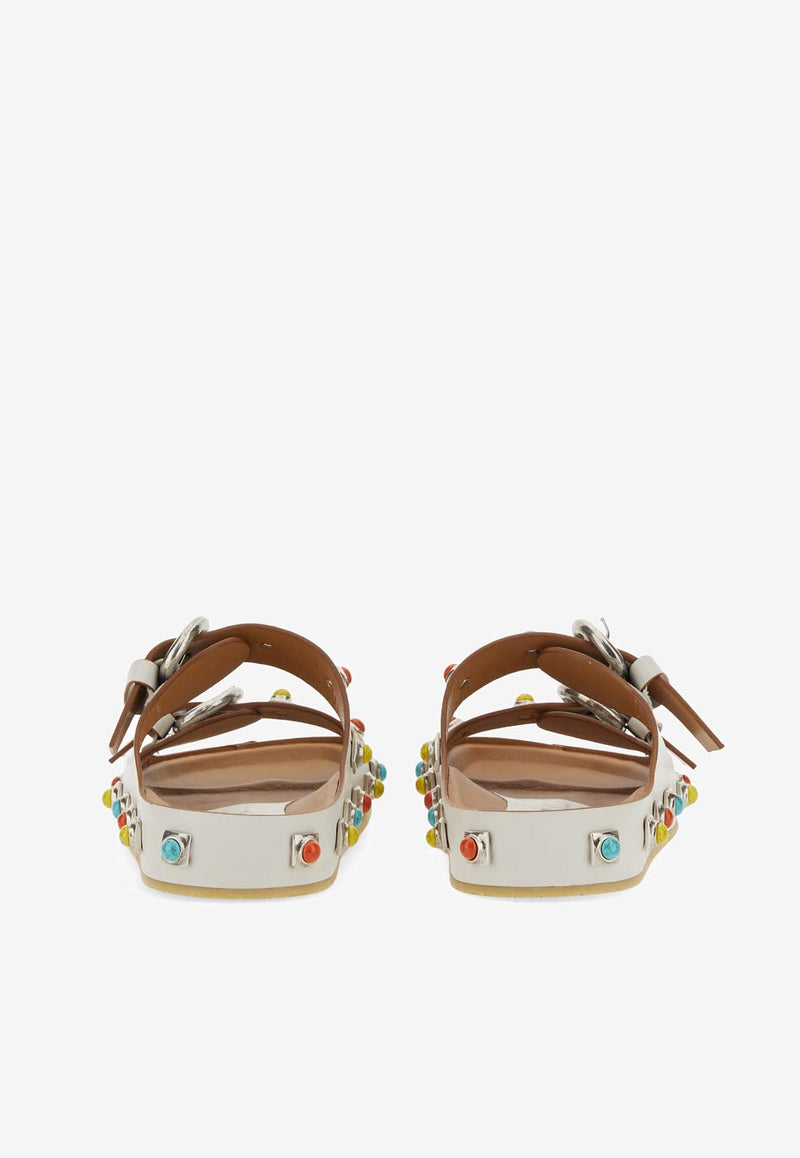 Etro Crown Me Flat Sandals White 13859-3022 0990