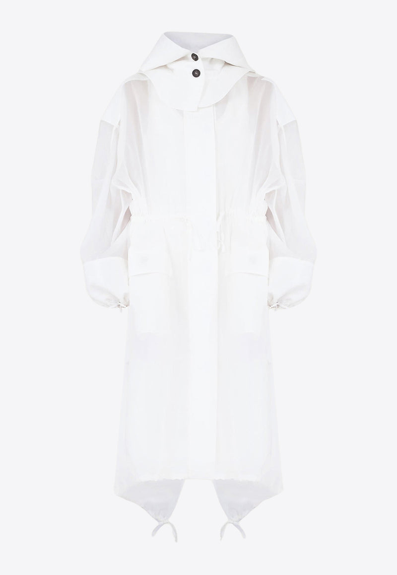 Salvatore Ferragamo Silk Trench Coat White 13C328 K 761234 OPTIC/WHITE