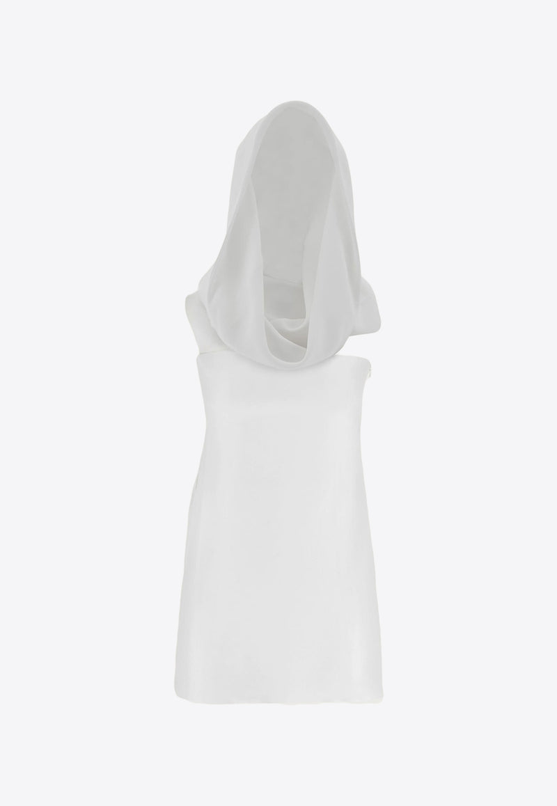 Salvatore Ferragamo Hooded Mini Dress White 13C362 A 760945 OPTIC WHITE