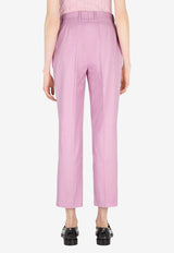 Salvatore Ferragamo Cropped Tailored Pants Pink 13F381 P 751348 PINK