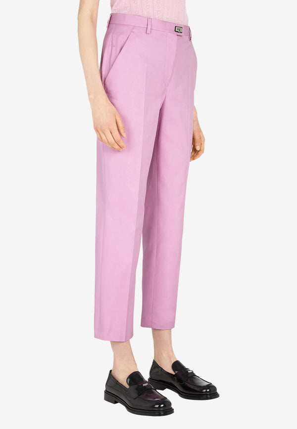 Salvatore Ferragamo Cropped Tailored Pants Pink 13F381 P 751348 PINK