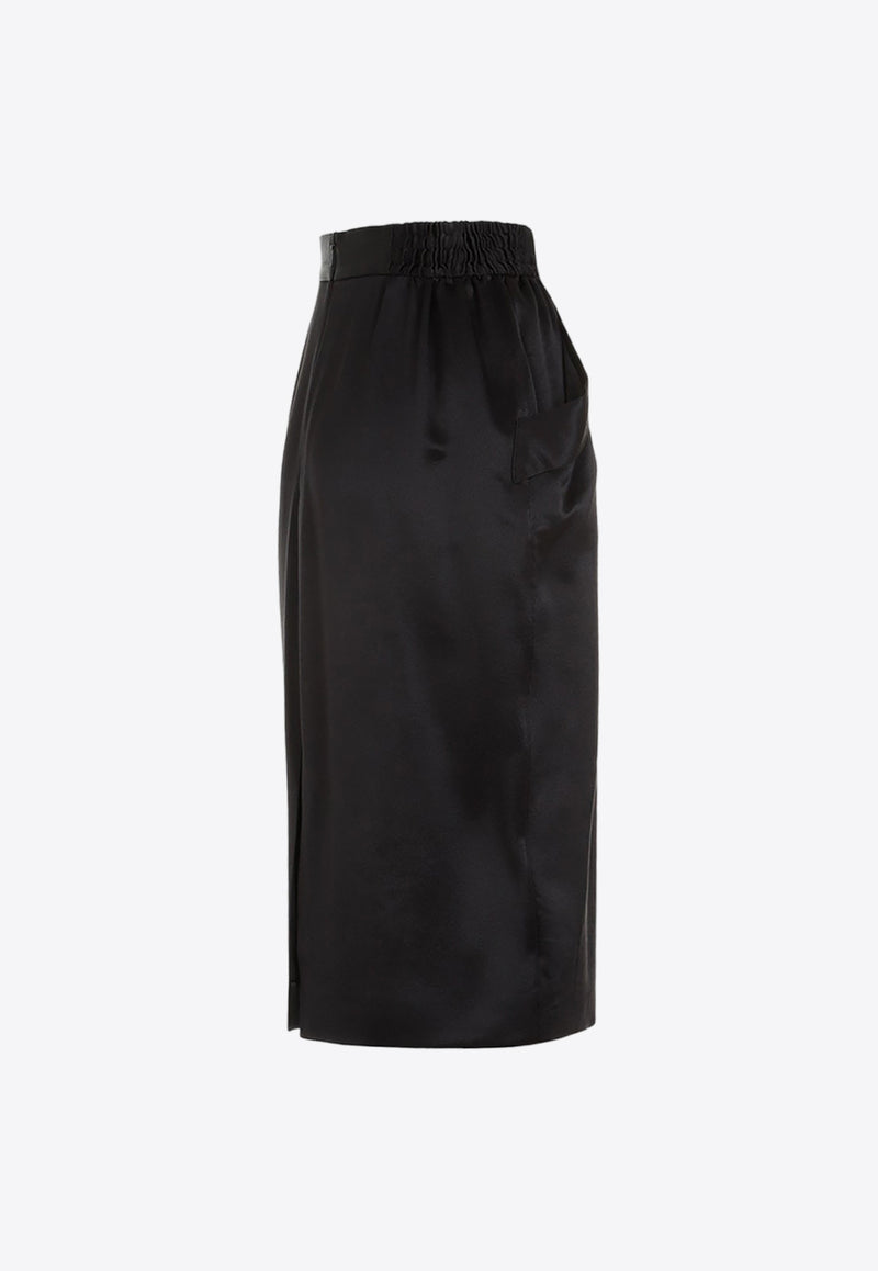 Pencil Midi Skirt in Silk
