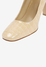 حذاء موسترا 90 ماري جين مصنوع من الجلد بنقشة جلد التمساح