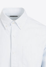Oxford Long-Sleeved Stripe Slim Shirt