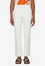 Salvatore Ferragamo Straight -Leg Tailored Pants in Wool White 141521 P 753572 COCO