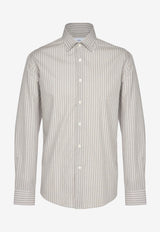 Salvatore Ferragamo Gancini Button-Up Shirt White 142980 D 755052 WHITE/M CARRARA