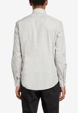 Salvatore Ferragamo Gancini Button-Up Shirt White 142980 D 755052 WHITE/M CARRARA