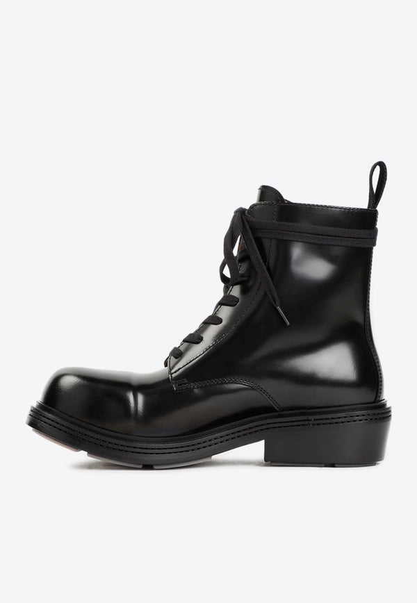 Fireman Lace-Up Ankle Boots in Brushed Leather