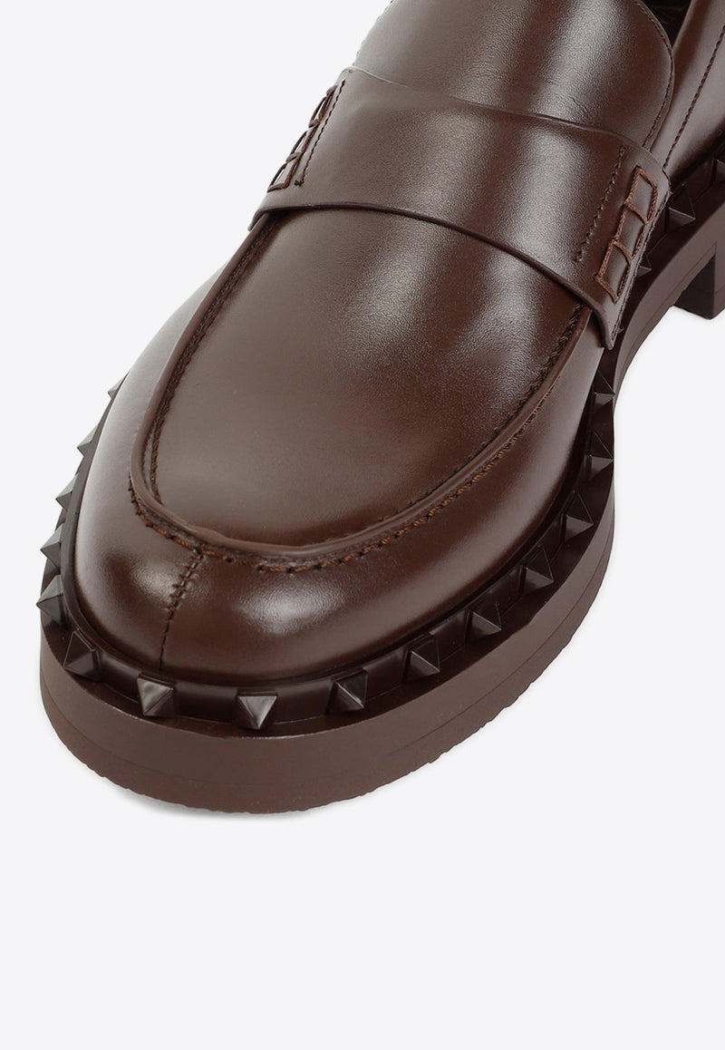 Rockstud Leather Loafers