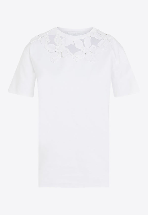Floral Embroidery Jersey T-shirt