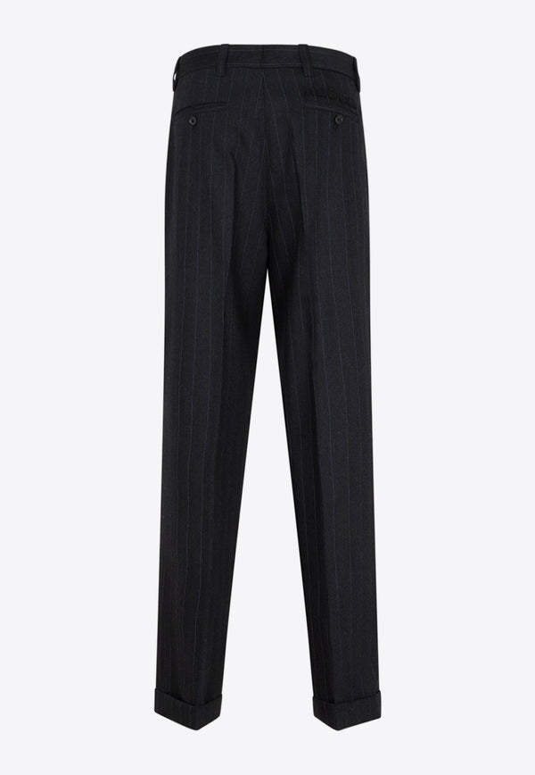 Pinstriped Tailored Pants in Wool