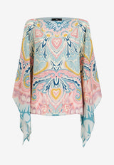 Etro Lucky Clover Silk Poncho Multicolor 15804-5113 0260