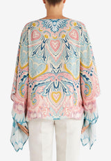 Etro Lucky Clover Silk Poncho Multicolor 15804-5113 0260