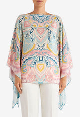 Etro Lucky Clover Silk Poncho Multicolor 15804-5113 0260