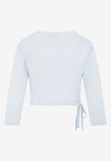 Logo Embroidered Rib Knit Cropped Sweater