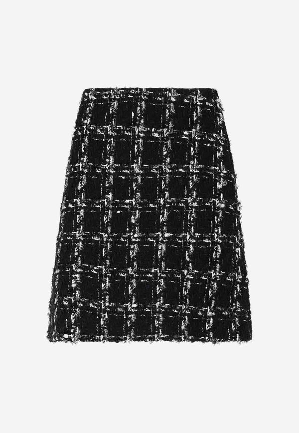 A-Line Tweed Mini Skirt