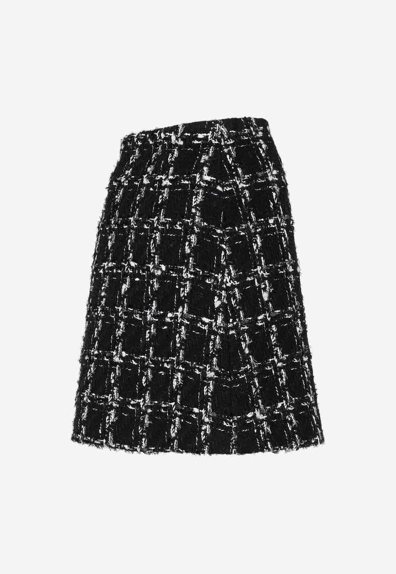 A-Line Tweed Mini Skirt