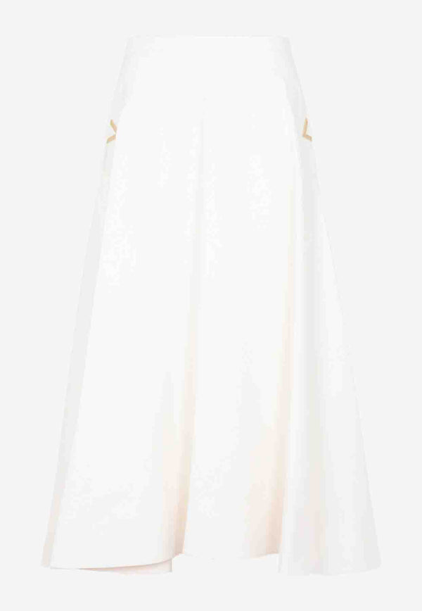 Crepe Couture Midi Flared Skirt