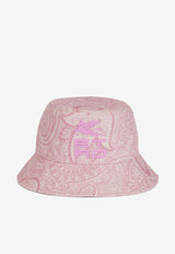 Etro Liquid Paisley Bucket Hat with Cube Logo 16173-5689 0650 Pink