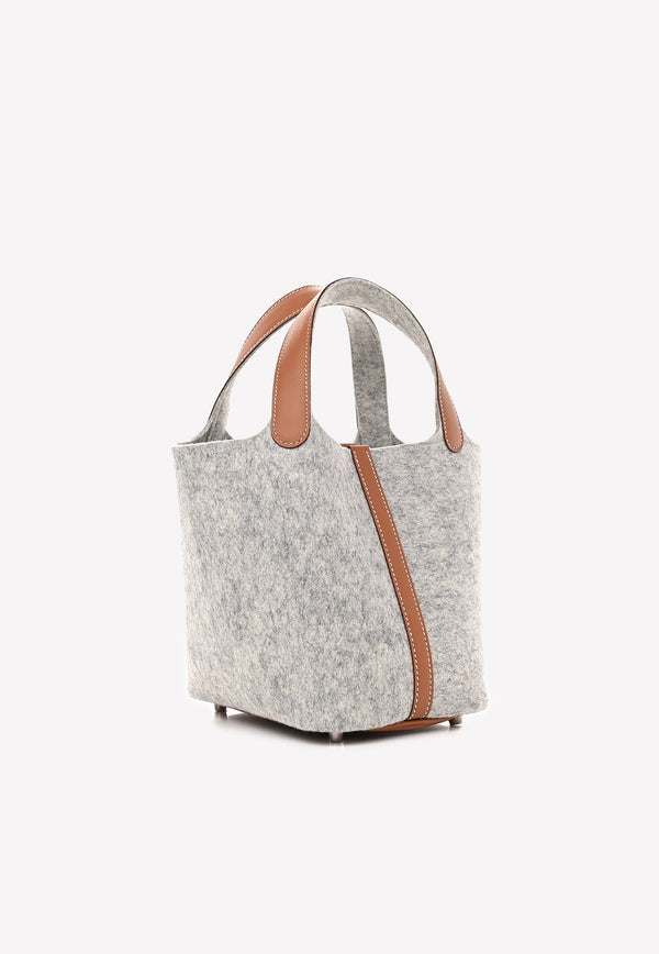 Hermès Picotin Lock 18 PM Tote Bag in Gris Clair Gold Feutre and Swift with Palladium Hardware Gold 1648751677