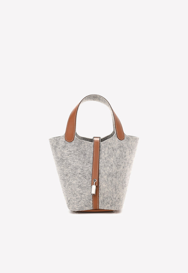 Hermès Picotin Lock 18 PM Tote Bag in Gris Clair Gold Feutre and Swift with Palladium Hardware Gold 1648751677