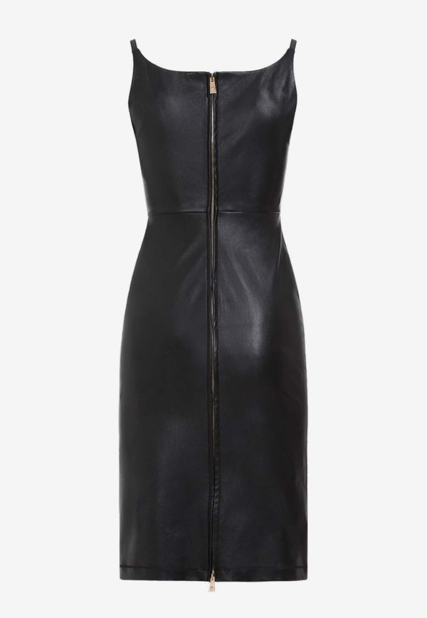 Sleeveless Leather Midi Dress