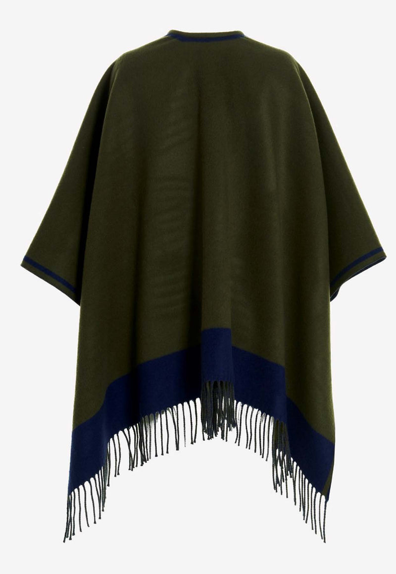 Etro Cashmere and Wool Logo Cape Green 17123-9502 0500