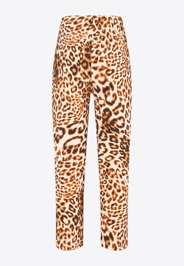 Leopard Straight-Leg Pants
