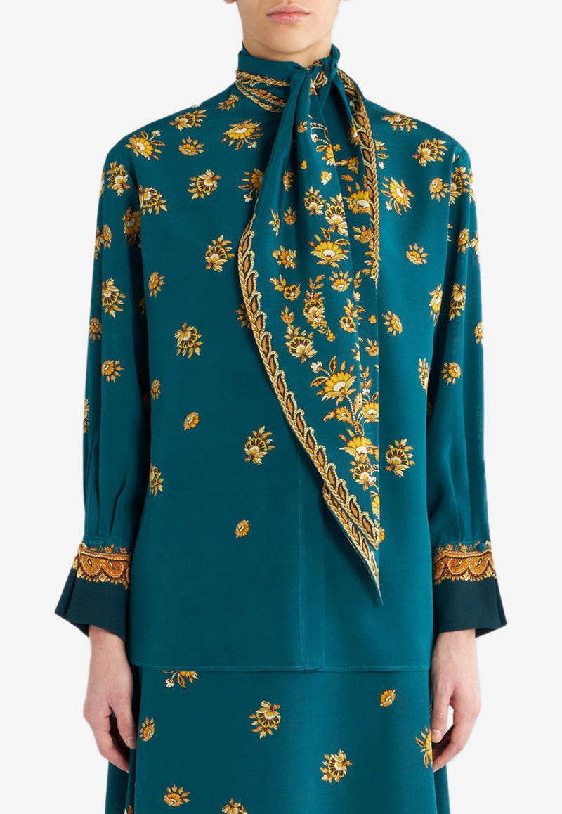 Etro Crêpe de Chine Blouse Green 18335-5160 0500