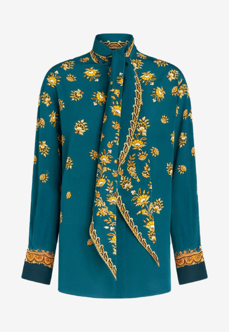 Etro Crêpe de Chine Blouse Green 18335-5160 0500