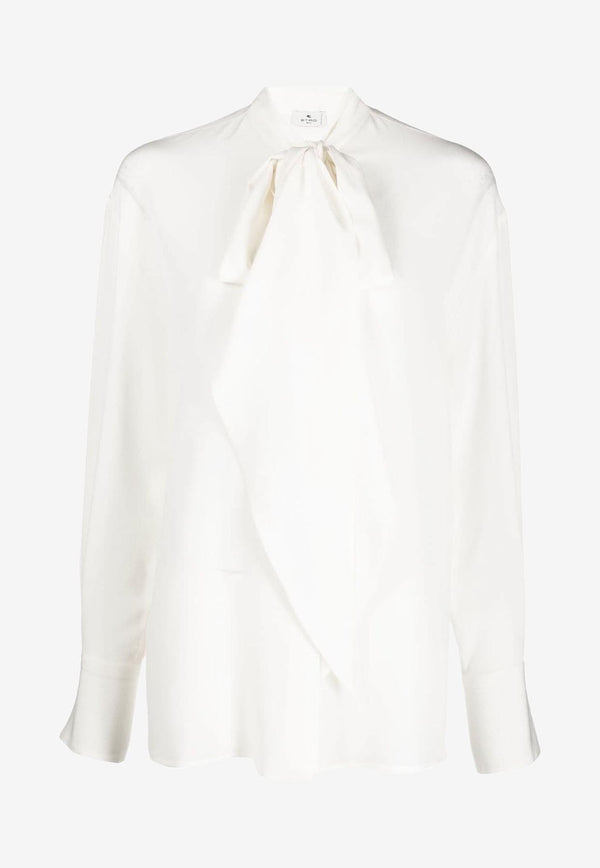 Etro Tie-Fastening Silk Blouse White 18335-8101 0993