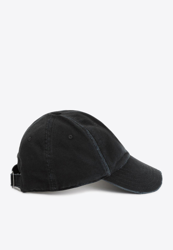 Logo-Embroidered Washed-Out Denim Baseball Cap