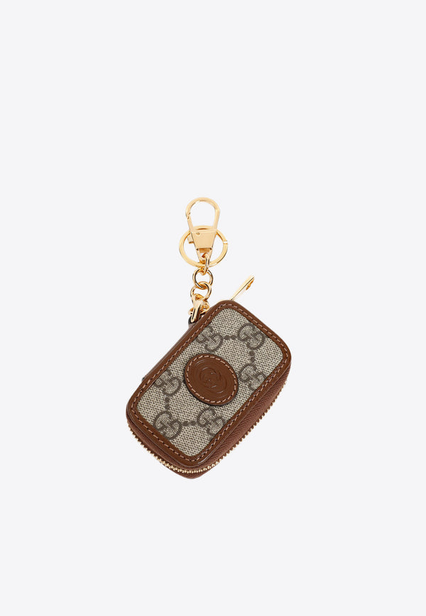 GG Leather-Trimmed Keychain
