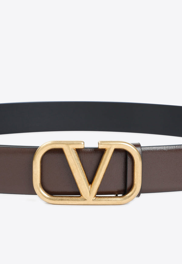 Reversible VLogo Leather Belt